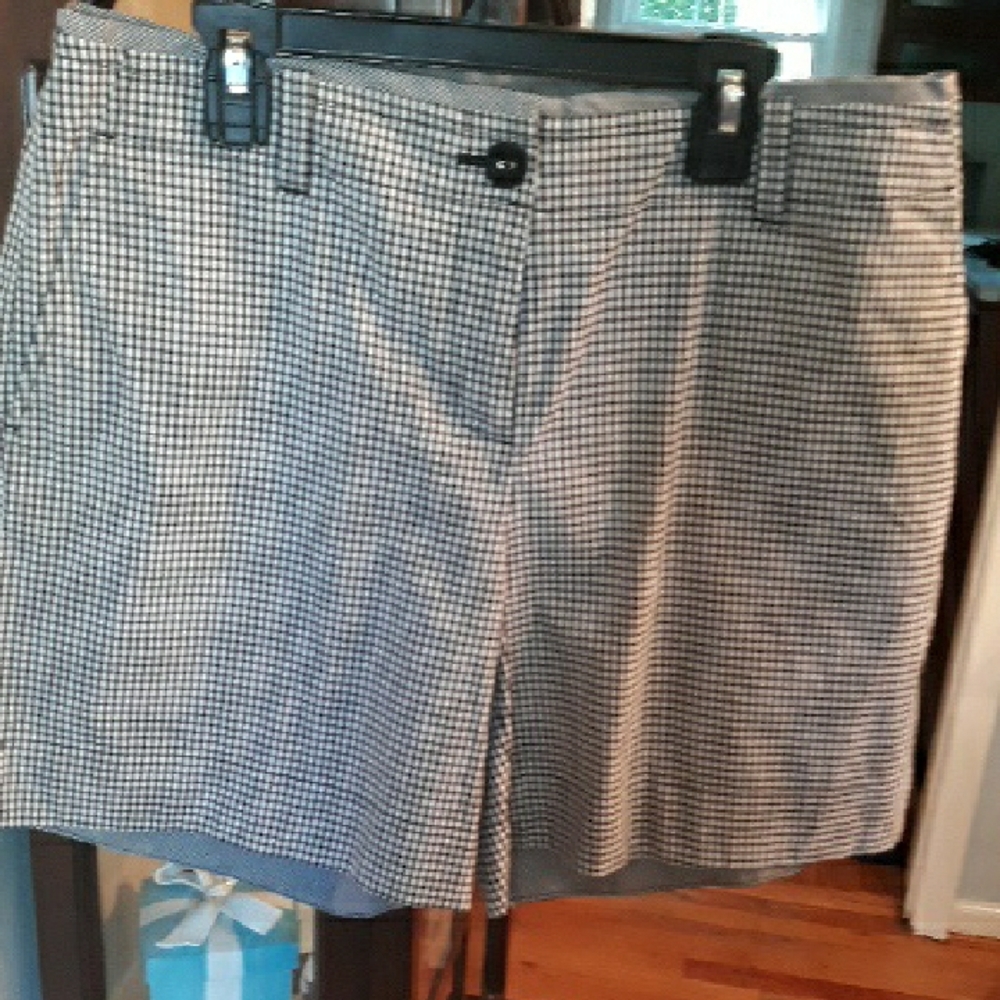 Talbots Black and White Bermuda Shorts Classic Gingham